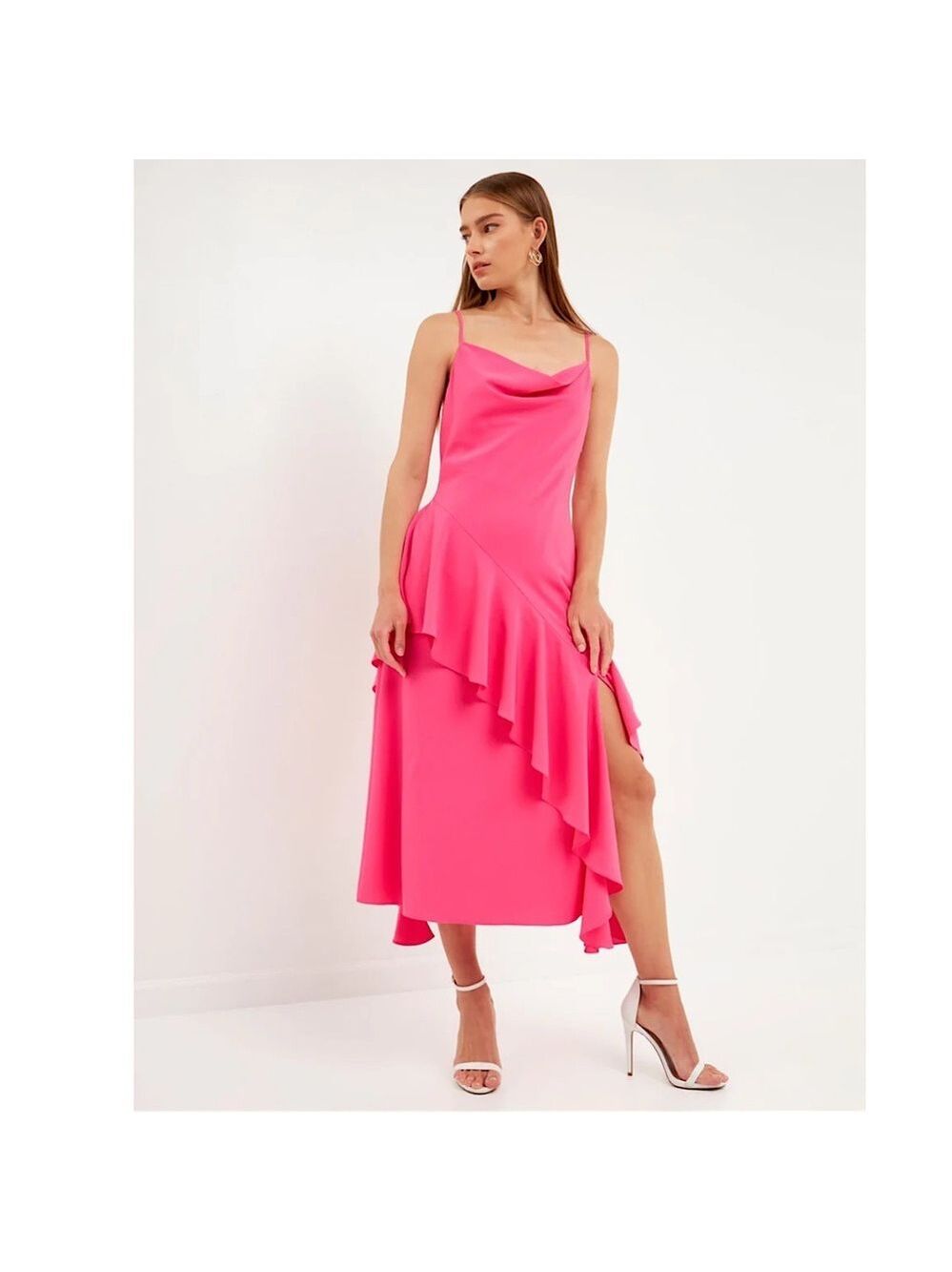 Endless Rose Waterfall Pink Maxi Dress M New